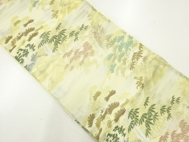 JAPANESE KIMONO / ANTIQUE FUKURO OBI / WOVEN BAMBOO FOREST